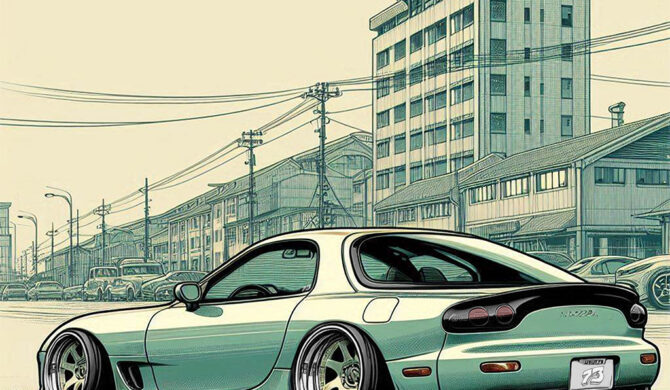 Manga Style Mazda RX-7 FD Artwork by Sebastian Motsch