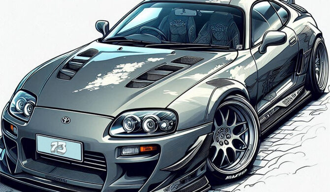 Toyota Supra A80 Artwork by Sebastian Motsch